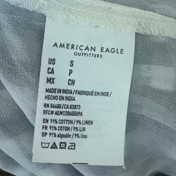 American Eagle Outfitters Blue and White Smocked Skater Skirt Size Small - Picture 5 of 5